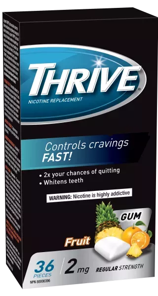 Thrive 36 pieces 2mg fruit gum