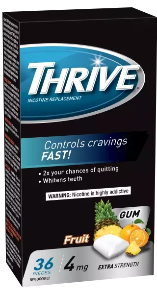 Thrive 36 pieces 4mg fruit gum